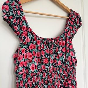 Old Navy Pink and Green Floral Dress